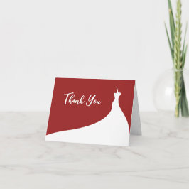 Tarjeta De Agradecimiento Elegante ducha nupcial Gracias rojo