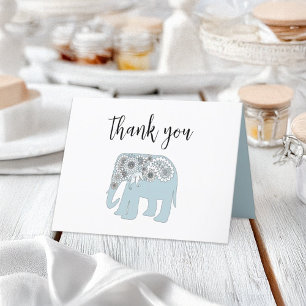 Tarjeta de agradecimiento elegante elefante de pai