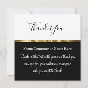 Tarjeta De Agradecimiento Elegante Elegante Clásico Gracias Con Sobres