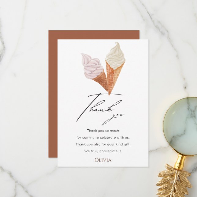 Tarjeta De Agradecimiento Elegante Ella Ha Sido Recogida Despedida de Solter (Anverso/Reverso In Situ)