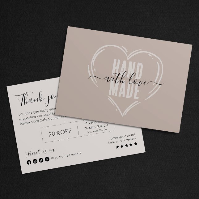 Tarjeta De Agradecimiento Elegante Empresa Escrita A Mano Gracias Descuento (Subido por el creador)