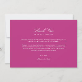 Tarjeta de agradecimiento elegante en blanco y mag