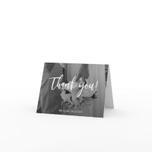Tarjeta de agradecimiento elegante en blanco y neg
