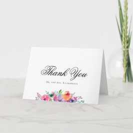 Tarjeta De Agradecimiento Elegante escritura acuarela floral boda foto