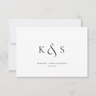 Tarjeta De Agradecimiento Elegante escritura Minimalista gratitud Boda