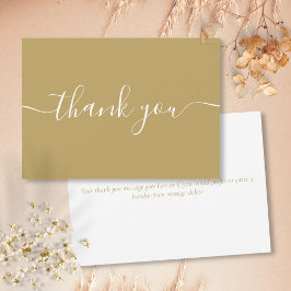 Tarjeta De Agradecimiento Elegante escritura moderna simple chic oro