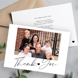 Tarjeta De Agradecimiento Elegante escritura simple foto personalizada