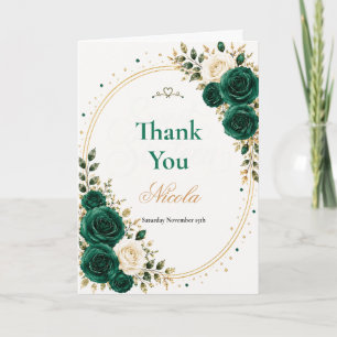 Tarjeta De Agradecimiento Elegante Esmeralda Dulces 16