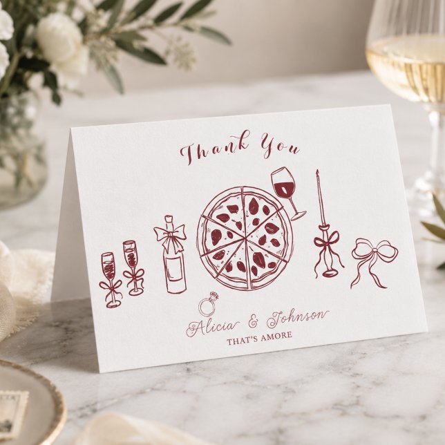 Tarjeta De Agradecimiento Elegante, eso es amore fiesta de compromiso (Subido por el creador)
