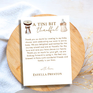 Tarjeta De Agradecimiento Elegante Espresso Martini & Baby Bottle Baby Showe