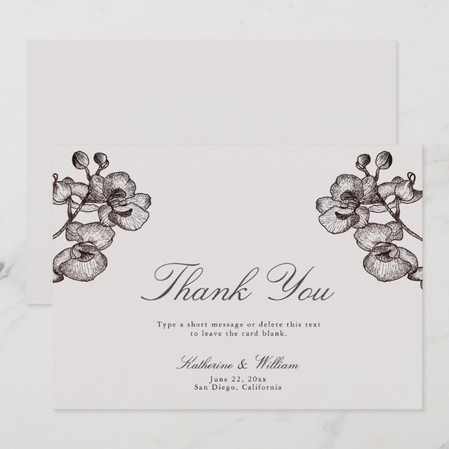 Tarjeta De Agradecimiento Elegante estilo formal moderno clásico de tinta or (Anverso / Reverso)