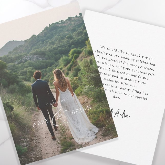 Tarjeta De Agradecimiento Elegante, et, fuente de escritura, 1 foto (Subido por el creador)