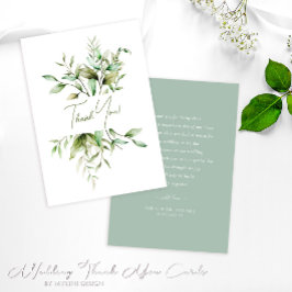 Tarjeta De Agradecimiento Elegante Eucalyptus Foliage Boda Botánico