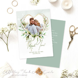 Tarjeta De Agradecimiento Elegante Eucalyptus Foliage Boda de fotografía bot