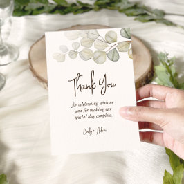 Tarjeta De Agradecimiento Elegante Eucalyptus Greenery Boda