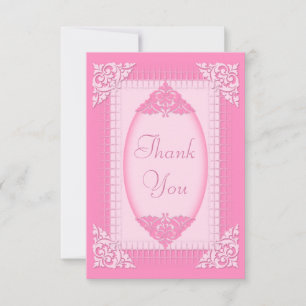 Tarjeta De Agradecimiento Elegante, femenino rosa Gracias