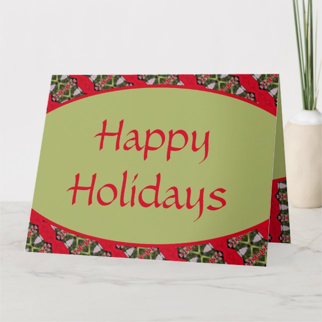 Tarjeta De Agradecimiento Elegante festividad con motivos rojos (Anverso)