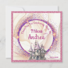 Tarjeta De Agradecimiento Elegante fiesta de cumpleaños de la princesa real