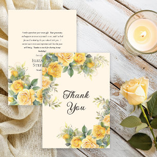 Tarjeta De Agradecimiento Elegante fiesta de cumpleaños floral de rosa amari