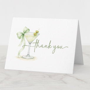 Tarjeta De Agradecimiento Elegante Fiesta de Martini para Baby Shower Neutra