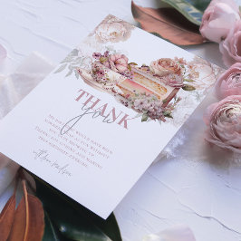 Tarjeta De Agradecimiento Elegante Fiesta de té de cumpleaños