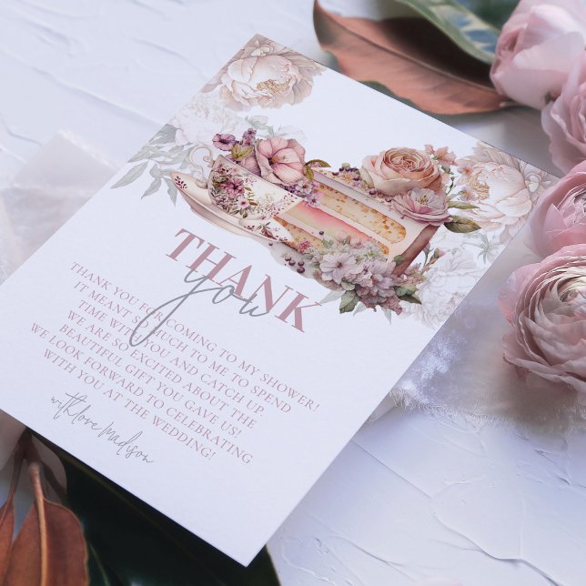Tarjeta De Agradecimiento Elegante Fiesta de té de novia (Subido por el creador)