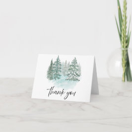 Tarjeta De Agradecimiento Elegante Fiestia de Navidad Invernal con Verdor de