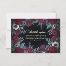 Tarjeta De Agradecimiento Elegante Flor de Boda de Navidad de Invierno Agrad