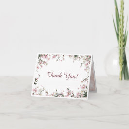 Tarjeta de agradecimiento elegante flor de cerezo|