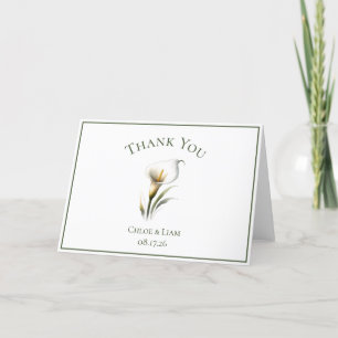Tarjeta De Agradecimiento Elegante Flor de Lirio de Calla Personalizado Agra