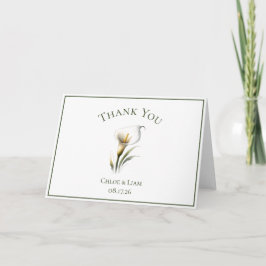 Tarjeta De Agradecimiento Elegante Flor de Lirio de Calla Personalizado Agra