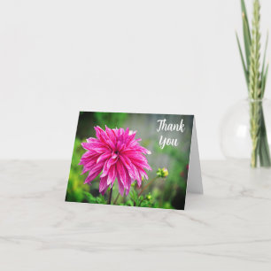 Tarjeta De Agradecimiento Elegante flor rosa de Dahlia Garden