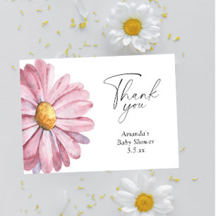 Tarjeta de agradecimiento elegante flor silvestre