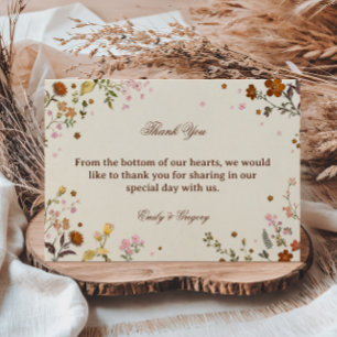 Tarjeta De Agradecimiento Elegante Flor Silvestre Delicada