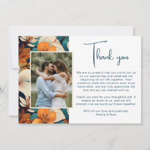 Tarjeta De Agradecimiento Elegante Flor Tropical Floral Fotografía de Boda