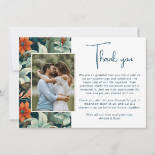 Tarjeta De Agradecimiento Elegante Flor Tropical Floral Fotografía de Boda