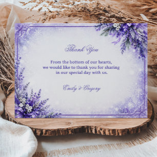 Tarjeta De Agradecimiento Elegante Floración Invernal de Lavanda Serenidad