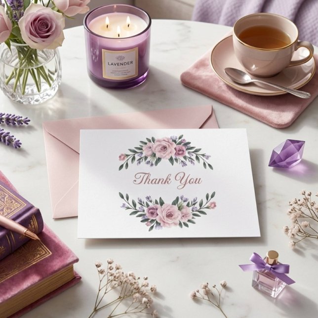 Tarjeta De Agradecimiento Elegante Floral (Subido por el creador)