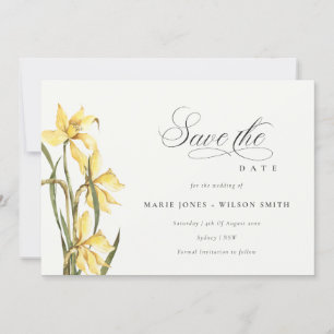 Tarjeta De Agradecimiento Elegante Floral Amarilla Daffodil Guardar La Tarje