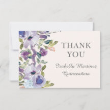 Elegante Floral Azul Lilac Azul Quinceañera horizo