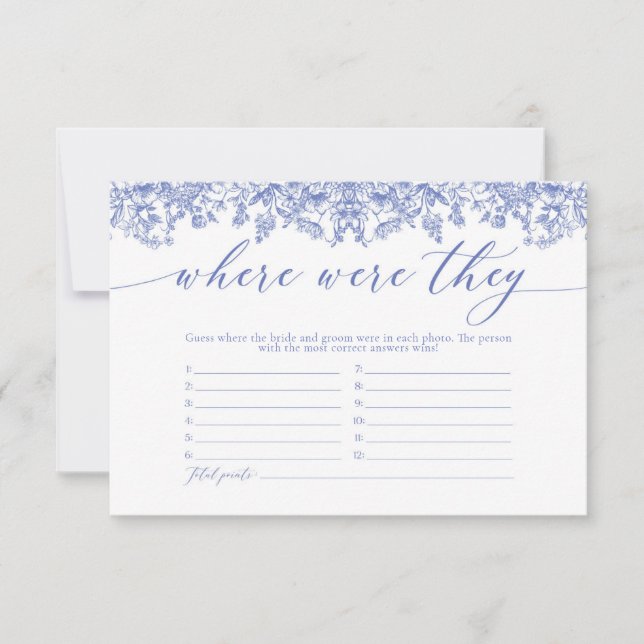 Tarjeta De Agradecimiento Elegante Floral Azul Polvoriento Donde Juegan (Anverso)