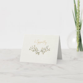 Tarjeta De Agradecimiento Elegante floral blanco de condolencias