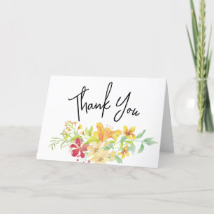 Tarjeta De Agradecimiento Elegante Floral Brillante    Duche de Novia Chic