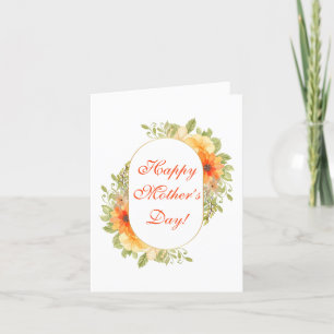 Tarjeta De Agradecimiento Elegante Floral De Color Amarillo Con Marco Dorado