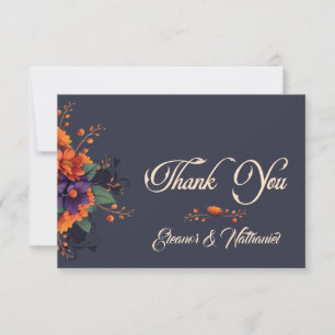 Tarjeta De Agradecimiento Elegante Floral Gótico Minimalista Gracias por la