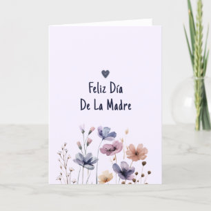 Tarjeta De Agradecimiento Elegante floral Mamá española Feliz Día de la Madr