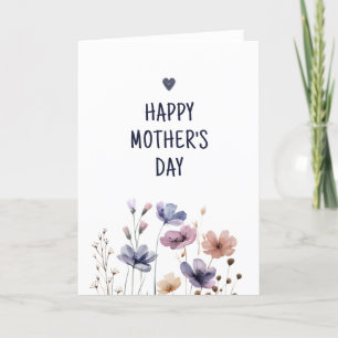 Tarjeta De Agradecimiento Elegante floral Mamá Feliz Día de la Madre