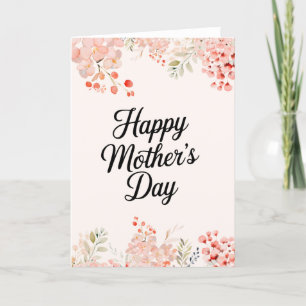 Tarjeta De Agradecimiento Elegante floral Mamá Feliz Día de la Madre