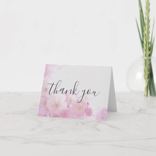 Tarjeta De Agradecimiento Elegante Floral moderna de escritura a mano (Anverso)