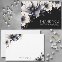 Elegante Floral Negro Boda Moderno con Estilo